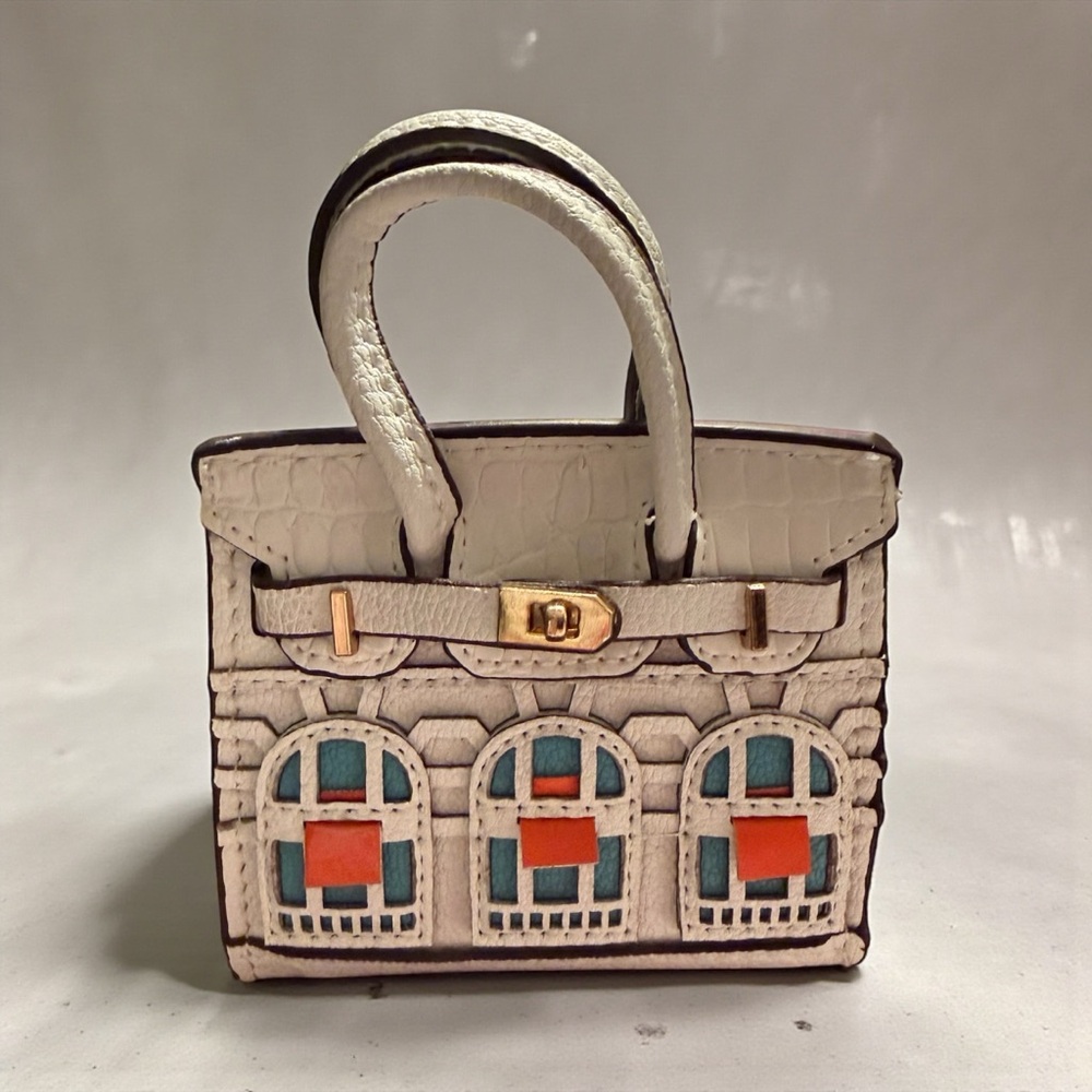 MINI White and Multicolored Bag Charm